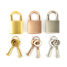 Load image into Gallery viewer, Lock and Key(ver.3-Round Key), Working Lock , Mini Lock, Small Padlock, Padlock, Padlock and Key Leather craft tools MLT-P0000BWK
