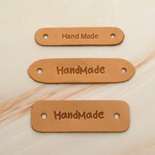 Load image into Gallery viewer, hand made Leather Label 5 pcs- DIY Material Bag Supplies label for leather crafting, MLT- P0000DPS
