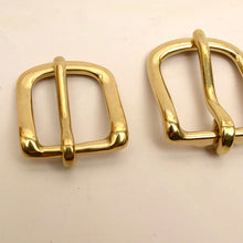 Load image into Gallery viewer, Leather Craft Soild Brass Half Buckle single bar buckle making a belt, strap MLT-P0000DTP
