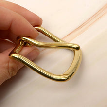 Load image into Gallery viewer, Leather Craft Soild Brass Half Buckle single bar buckle making a belt, strap MLT-P0000DTP
