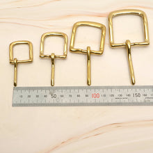 Load image into Gallery viewer, Leather Craft Soild Brass Half Buckle single bar buckle making a belt, strap MLT-P0000DTP

