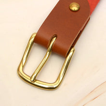 Load image into Gallery viewer, Leather Craft Soild Brass Half Buckle single bar buckle making a belt, strap MLT-P0000DTP
