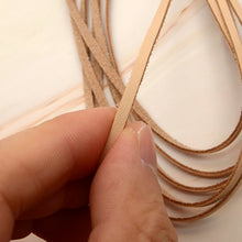 Load image into Gallery viewer, Natural beige Flat leather strap 1 meter real cowhide necklace key ring leather craft P0000DTT
