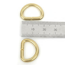 Load image into Gallery viewer, Solid Brass D-Rings, Antique Brass Finish, 10-15mm, 2pcs leather craft tools - P0000BHJ
