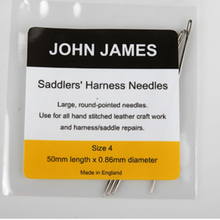 Load image into Gallery viewer, John James Saddler Needles: Leather Hand Sewing Harness Needles MLT- P00000MU
