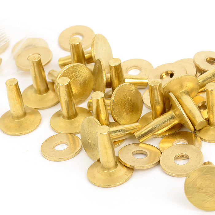 High quality Brass Rivets & Burrs Rivets (9mm/12mm) Leather DIY making asscessories(20set)-MLT-P0000CMJ