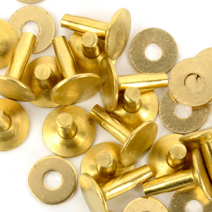 High quality Brass Rivets & Burrs Rivets (9mm/12mm) Leather DIY making  asscessories(20set)-MLT-P0000CMJ