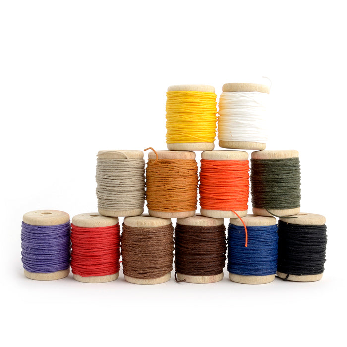 Waxed Thread, Hand Sewing Thread Round Wax Thread for Hand Sewing Leather , 0.7mm or 1.0mm-20M length Leather craft tools MLT-P0000BDE