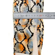 Load image into Gallery viewer, Mixed Shine orange/sky/black - Water Snake Skin (Genuine leather) for Bookbinding, Journaling, Purses, Cuffs, Heels-MLT- P0000CRX
