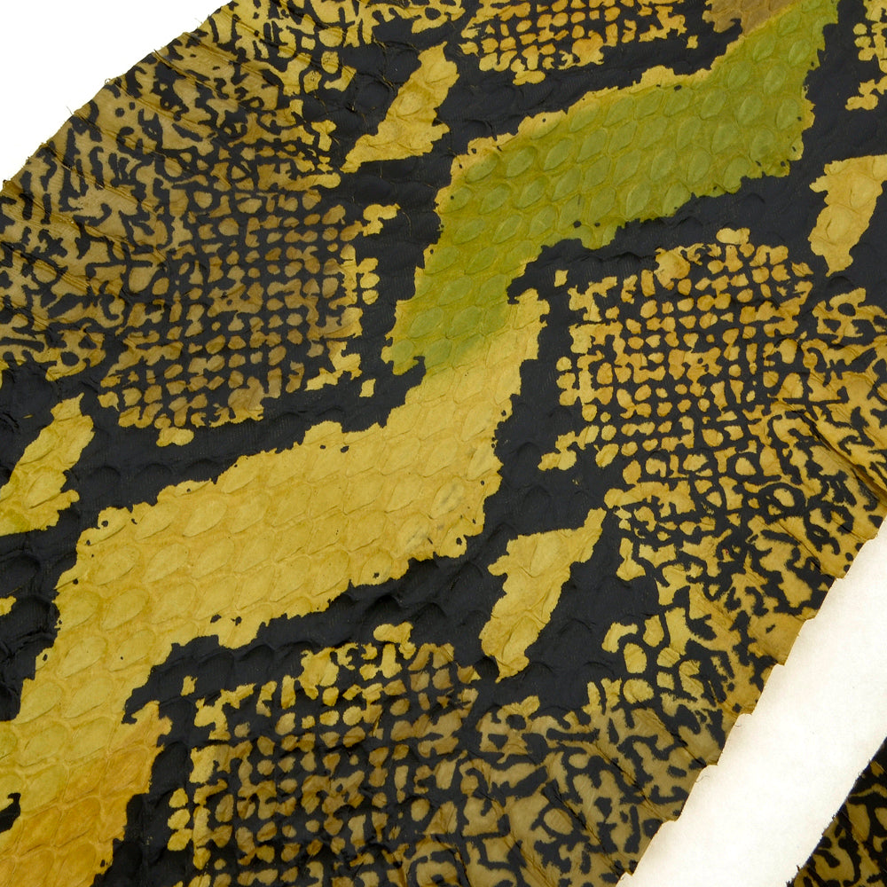 Mixed Shine Yellow/black - Water Snake Skin (Genuine leather) for Book ...