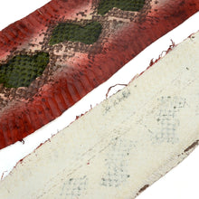 Load image into Gallery viewer, Mixed Shine red/green - Water Snake Skin (Genuine leather) for Bookbinding, Journaling, Purses, Cuffs, Heels-MLT- P0000CSA
