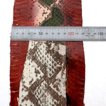 Load image into Gallery viewer, Mixed Shine red/green - Water Snake Skin (Genuine leather) for Bookbinding, Journaling, Purses, Cuffs, Heels-MLT- P0000CSA
