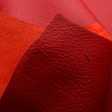 Load image into Gallery viewer, France Goat Skin - Crispe Leather [Red] 0.50~0.55 m2, Finished Goatskin Leather (NOT Cutting size) Leather crafting MLT- P0000DEM
