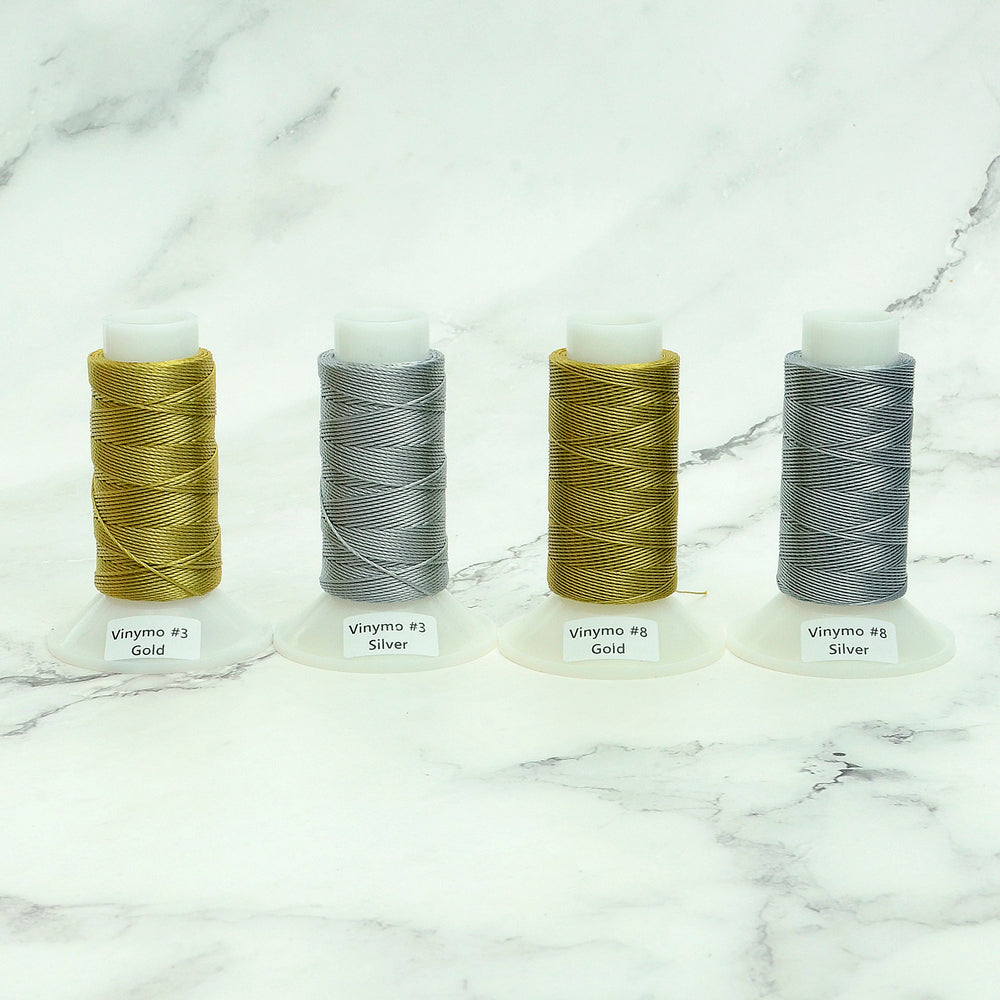 Vinymo MBT - Grossy Metal Thread (Gold, Silver) No.3-50m, No.8-100m Produced by ohtoito, JAPAN