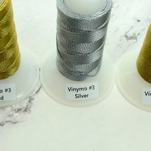 Load image into Gallery viewer, Vinymo MBT - Grossy Metal Thread (Gold, Silver) No.3-50m, No.8-100m Produced by ohtoito, JAPAN
