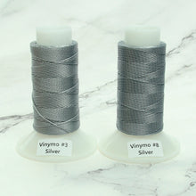 Load image into Gallery viewer, Vinymo MBT - Grossy Metal Thread (Gold, Silver) No.3-50m, No.8-100m Produced by ohtoito, JAPAN
