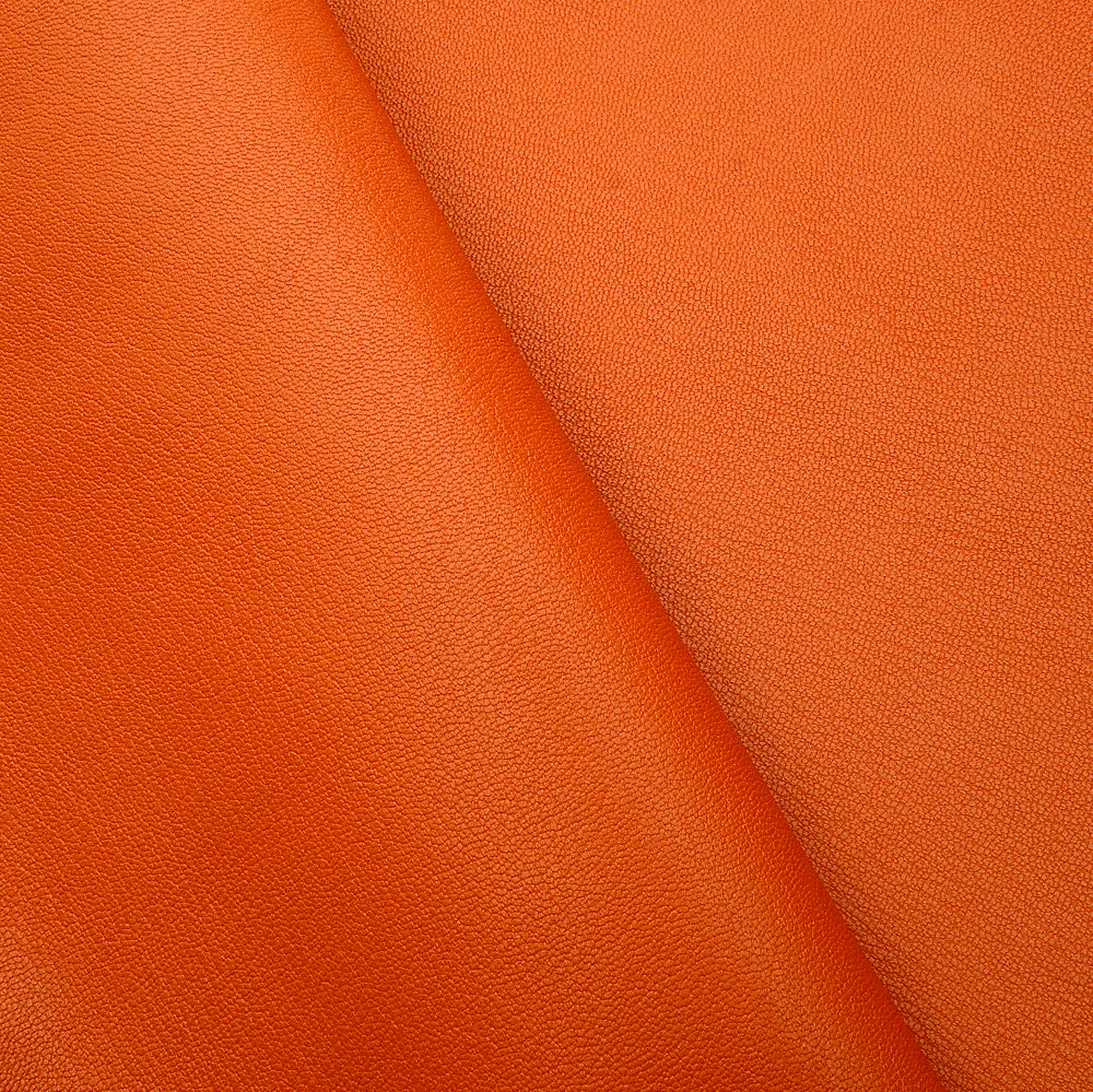 France Goat Skin - Crispe Leather [Orange] 0.50~0.60 m2, Finished Goatskin Leather (NOT Cutting size) Leather crafting MLT- P0000DFV