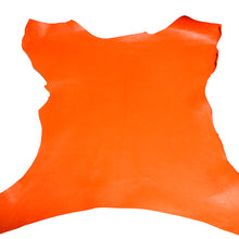 Load image into Gallery viewer, France Goat Skin - Crispe Leather [Orange] 0.50~0.60 m2, Finished Goatskin Leather (NOT Cutting size) Leather crafting MLT- P0000DFV
