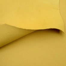 Load image into Gallery viewer, France Goat Skin - Crispe Leather [Light Yellow] 0.45~0.50 m2, Finished Goatskin Leather (NOT Cutting size) Leather crafting MLT- P0000DFU
